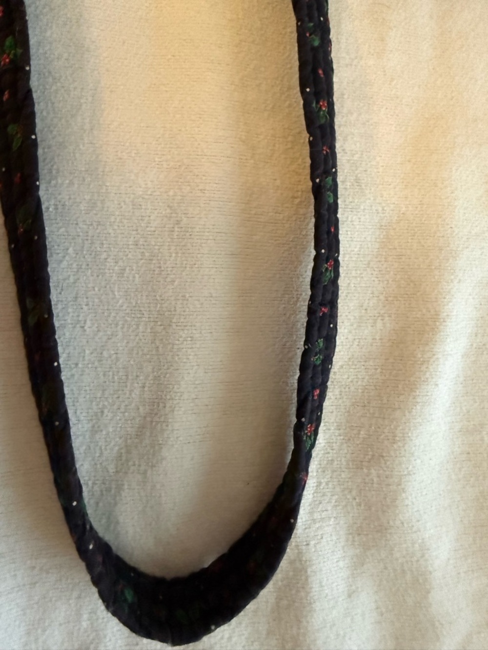 Vera Bradley Quilted Barrel Shoulder Bag - Black with Red & Green Floral Accents - Picture 4 of 9